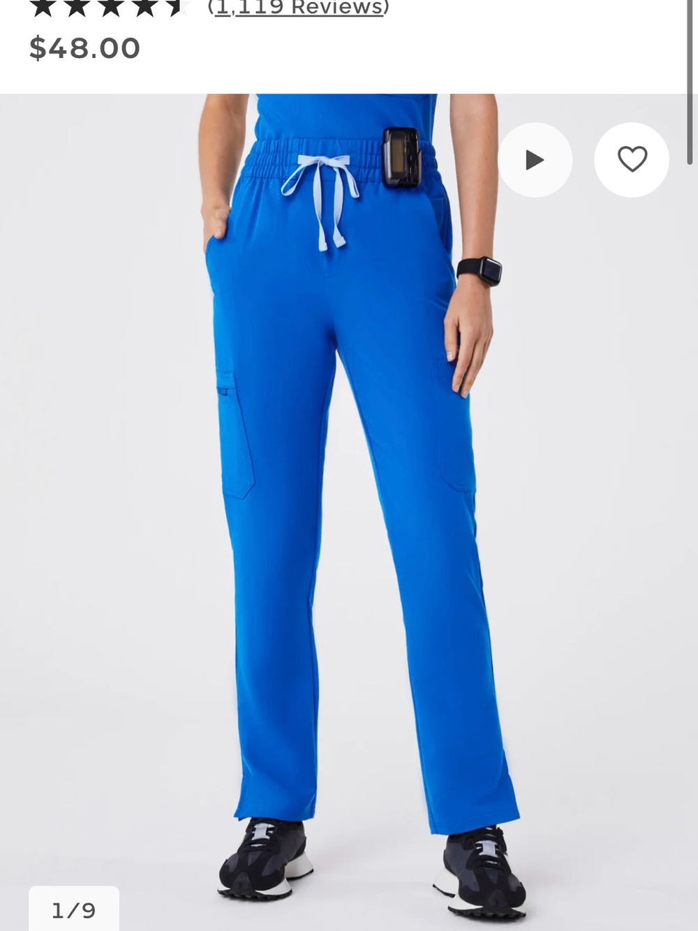 Women’s FIGS Royal Blue Small Tall Dowa High Rise scrub pants (With AYA logo)